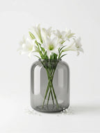 Misty Wide Jar Glass Vase — Hand-Blown Glass from Firozabad, India — Handcrafted Finish