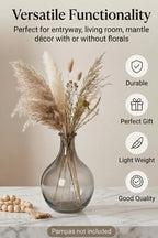 Artisan Droplet Neck Glass Vase — Hand-Blown Glass from Firozabad, India — Texture & Craftsmanship