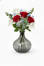 Artisan Droplet Neck Glass Vase — Hand-Blown Glass from Firozabad, India — Styled for Home Décor