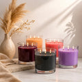 3-Wick Clear Glass Candle | Dark Shades | 80Hr Burn — Castle Crafts