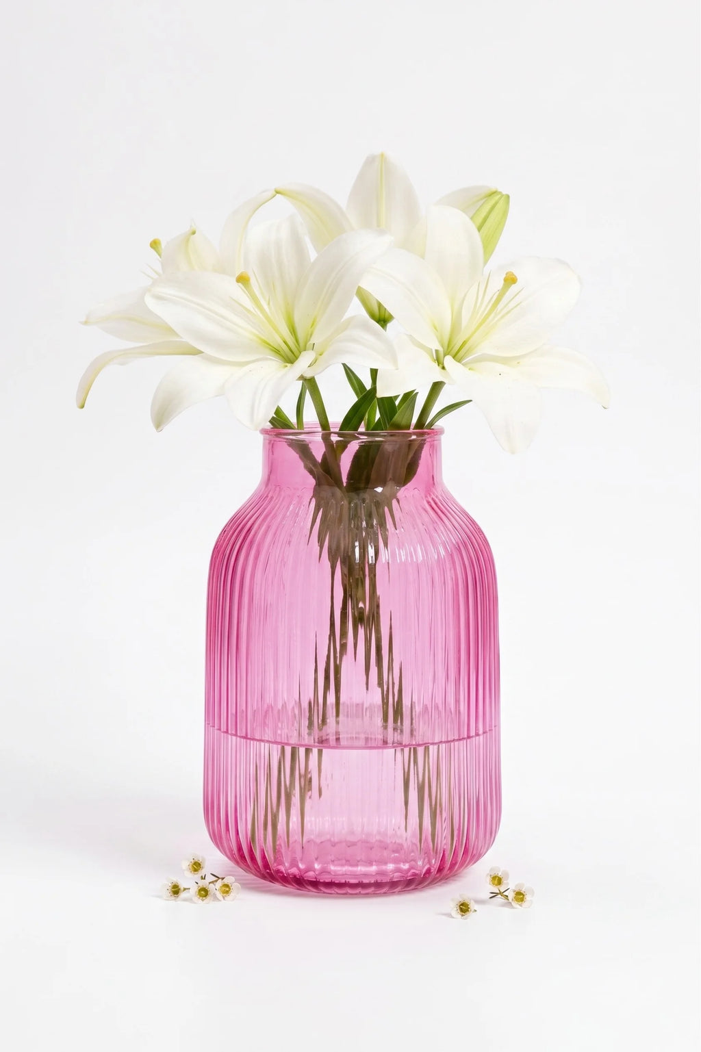 Petal Ombré Wide Glass Vase — Hand-Blown Glass from Firozabad, India — Top View