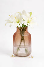 Petal Ombré Wide Glass Vase — Hand-Blown Glass from Firozabad, India — Styled for Home Décor