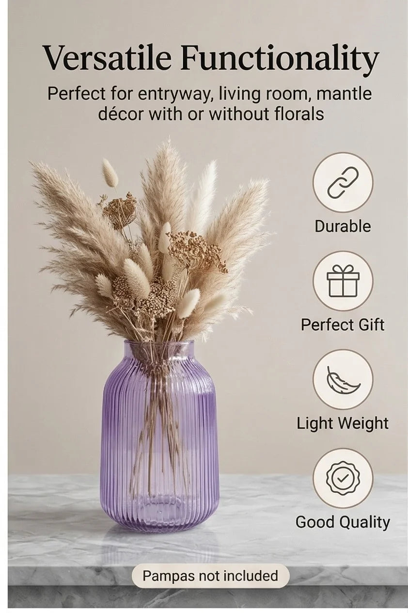 Petal Ombré Wide Glass Vase — Hand-Blown Glass from Firozabad, India — Lifestyle Setting