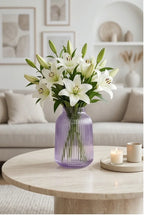 Petal Ombré Wide Glass Vase — Hand-Blown Glass from Firozabad, India — Colour Variant