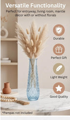 Glacier Lattice Slim Glass Vase — Hand-Blown Glass from Firozabad, India — Texture & Craftsmanship