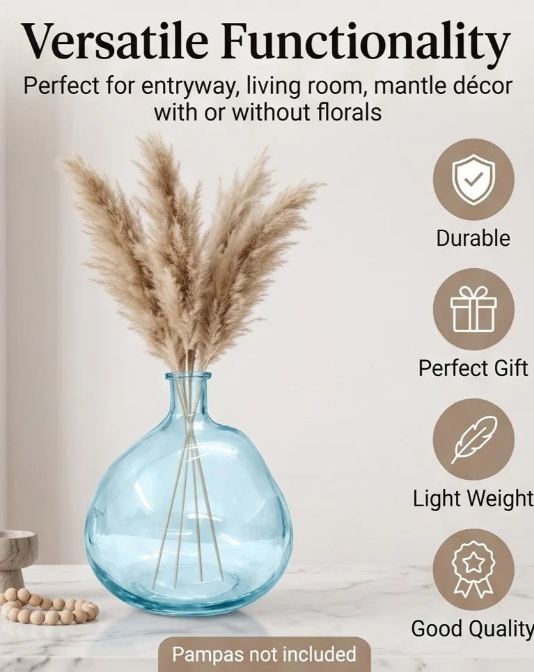 Nordic Globe Balloon Glass Vase — Hand-Blown Glass from Firozabad, India — Lifestyle Setting