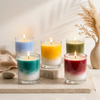 Two-Tone Ombre Coloured Wax Candle | Clear Glass | 30Hr Burn | Fresh Shades — Castle Crafts