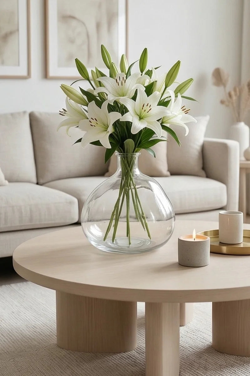 Nordic Globe Balloon Glass Vase — Hand-Blown Glass from Firozabad, India — In a Living Space