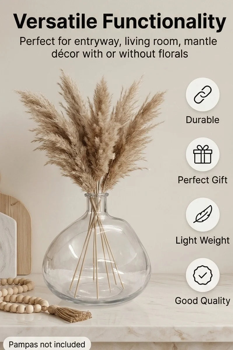 Nordic Globe Balloon Glass Vase — Hand-Blown Glass from Firozabad, India — Light & Shadow