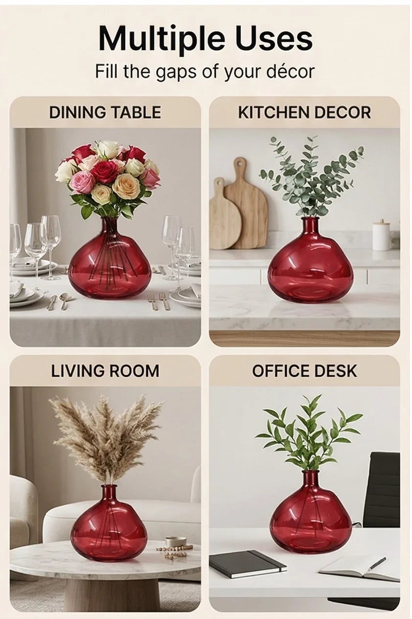 Harvest Globe Balloon Glass Vase — Hand-Blown Glass from Firozabad, India — Gifting Presentation