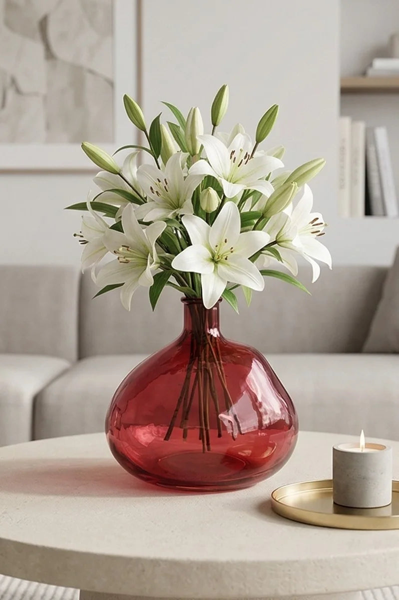 Harvest Globe Balloon Glass Vase — Hand-Blown Glass from Firozabad, India — Festive Styling