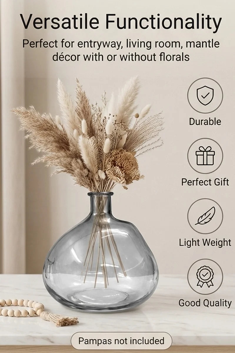 Nordic Globe Balloon Glass Vase — Hand-Blown Glass from Firozabad, India — Handcrafted Finish