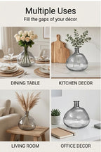 Nordic Globe Balloon Glass Vase — Hand-Blown Glass from Firozabad, India — Tabletop View