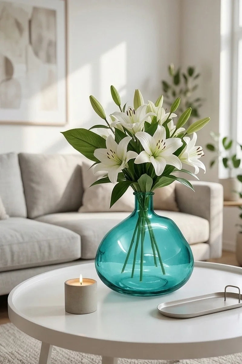 Harvest Globe Balloon Glass Vase — Hand-Blown Glass from Firozabad, India — Light & Shadow