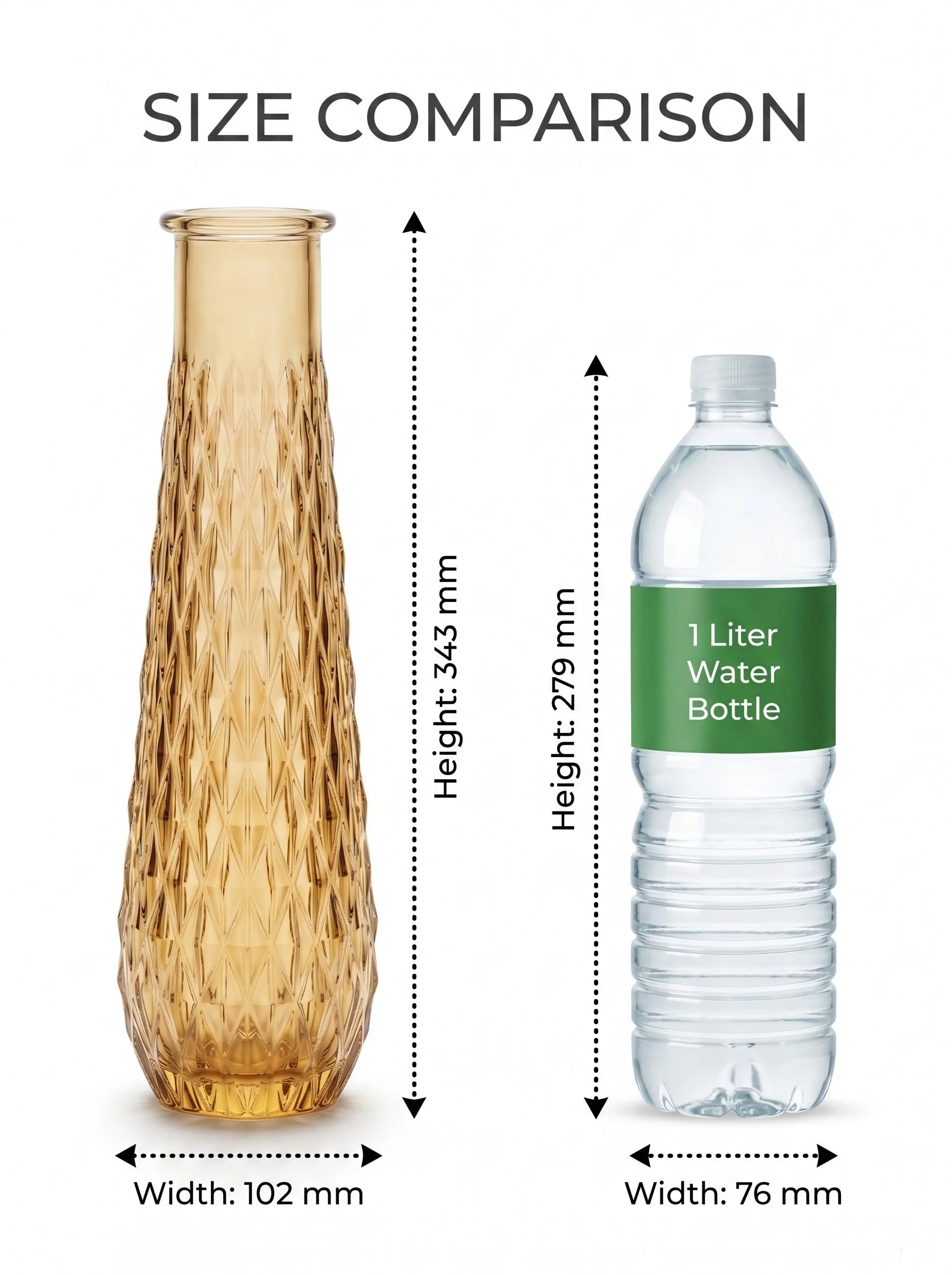 Diamond Lattice Slim Glass Vase — Hand-Blown Glass from Firozabad, India — Colour Variant
