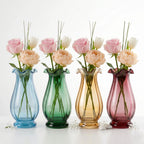 Blooming Tulip Ruffle Glass Vase — Hand-Blown Glass from Firozabad, India — Side Angle View