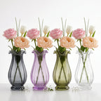 Garden Tulip Ruffle Glass Vase — Hand-Blown Glass from Firozabad, India — Side Angle View
