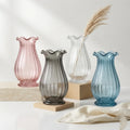 Petal Ruffle Ribbed Glass Vase — Hand-Blown Glass from Firozabad, India | Floral Arrangements & Home Styling