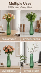 Glacier Lattice Slim Glass Vase — Hand-Blown Glass from Firozabad, India — In a Living Space
