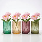Jungle Bloom Embossed Glass Vase — Hand-Blown Glass from Firozabad, India | Floral Arrangements & Home Styling