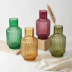 Eden Carafe Ribbed Glass Vase — Hand-Blown Glass from Firozabad, India — Detail Close-Up