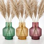Beacon Rib Lantern Glass Vase — Hand-Blown Glass from Firozabad, India — Side Angle View
