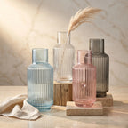Cloud Carafe Ribbed Glass Vase — Hand-Blown Glass from Firozabad, India | Floral Arrangements & Home Styling