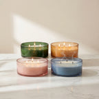 Oud 3-Wick Large Glass Bowl Candle | Premium Luxury Gift — Hand-Blown Glass from Firozabad, India — Styled for Home Décor