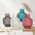 Prism Rib Lantern Glass Vase — Hand-Blown Glass from Firozabad, India | Floral Arrangements & Home Styling
