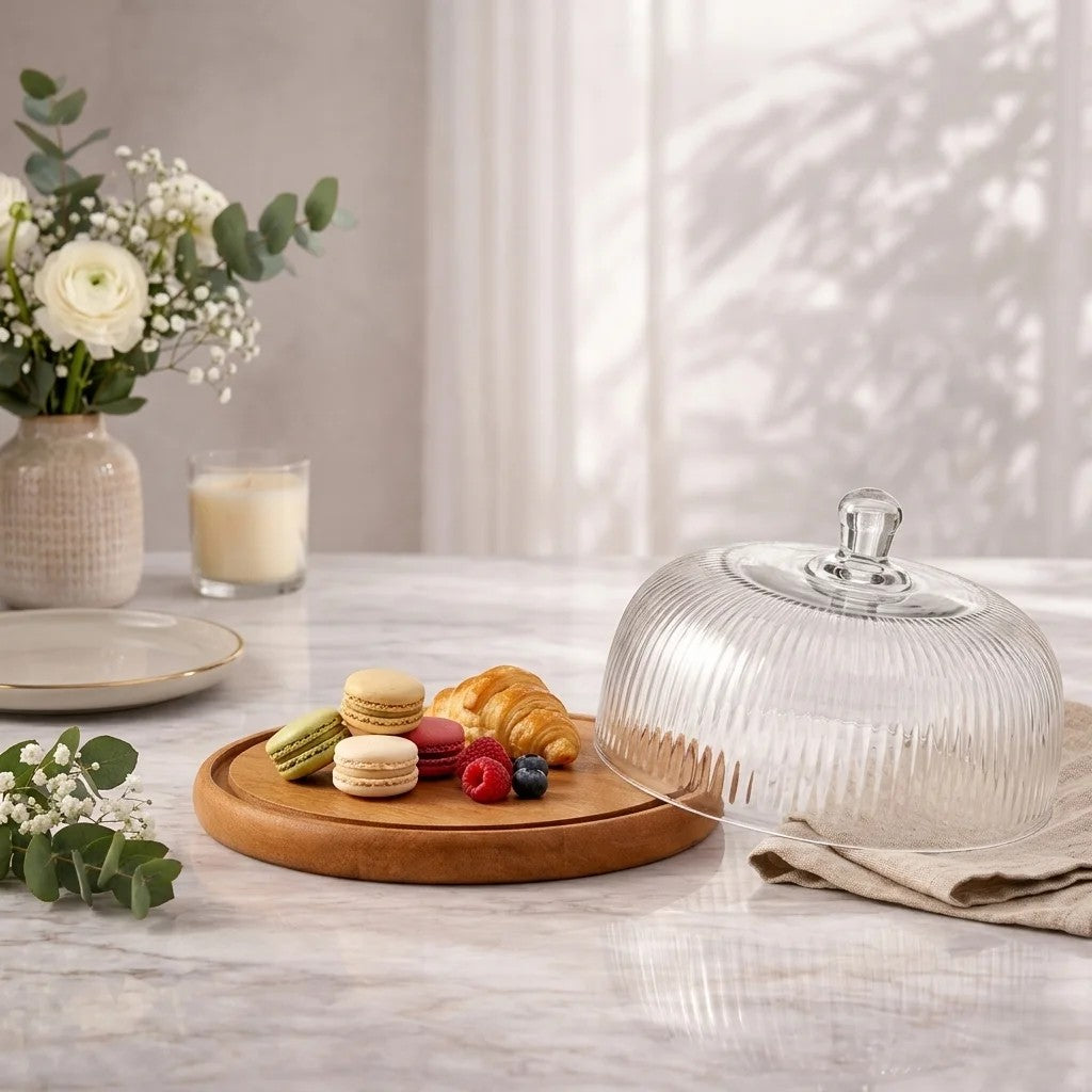 Ribbed Glass Cake Dome — Castle Crafts