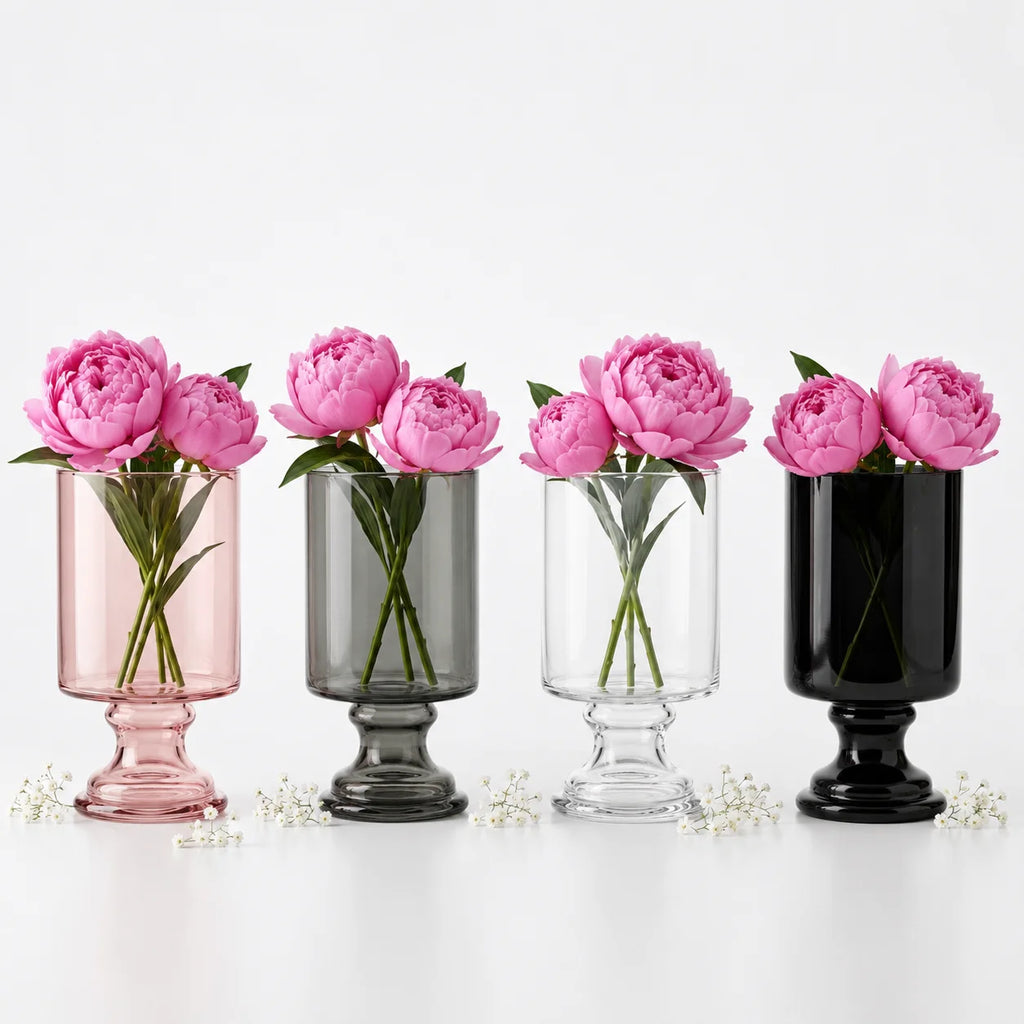Royal Goblet Pedestal Glass Vase — Hand-Blown Glass from Firozabad, India | Floral Arrangements & Home Styling