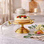 Gold Pedestal Glass Dome — Castle Crafts