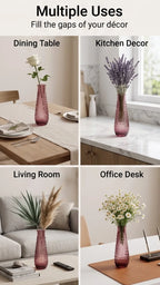 Diamond Lattice Slim Glass Vase — Hand-Blown Glass from Firozabad, India — Premium Detail