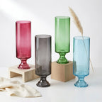 Aurora Pillar Footed Glass Vase — Hand-Blown Glass from Firozabad, India | Floral Arrangements & Home Styling
