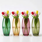 Smooth Pebble Oval Glass Vase — Hand-Blown Glass from Firozabad, India — Styled for Home Décor