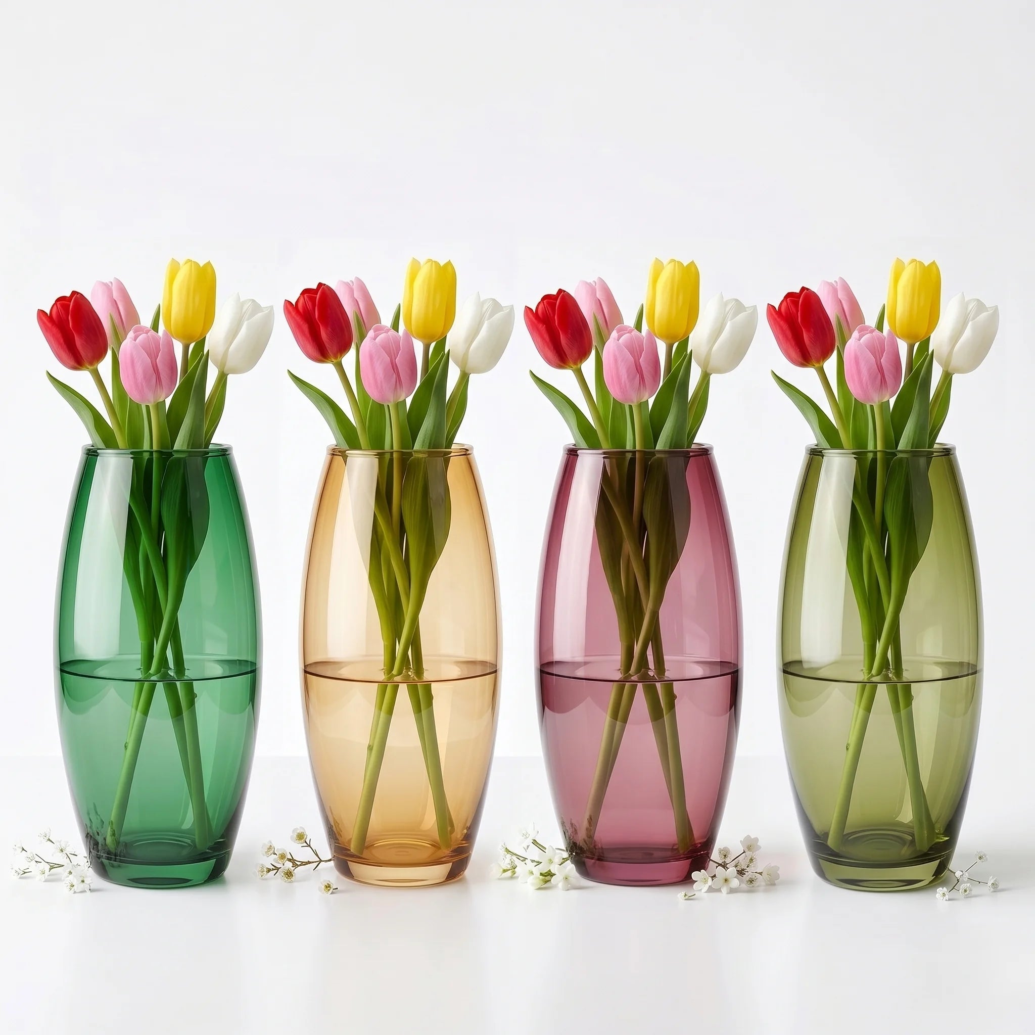 Smooth Pebble Oval Glass Vase — Hand-Blown Glass from Firozabad, India — Styled for Home Décor