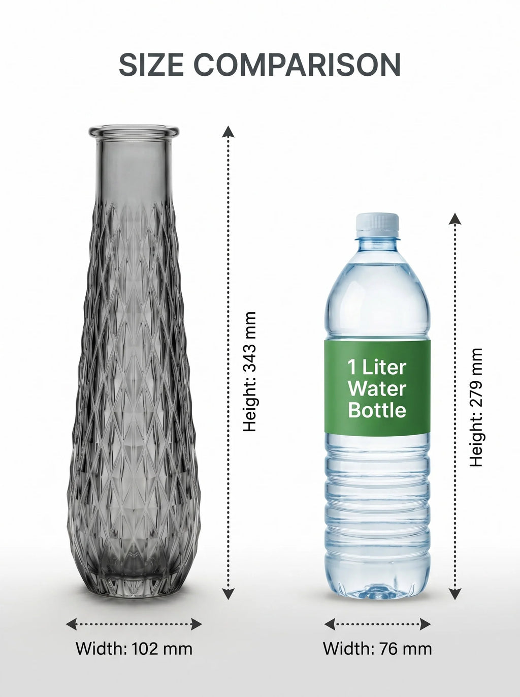 Glacier Lattice Slim Glass Vase — Hand-Blown Glass from Firozabad, India — Wedding Décor Use