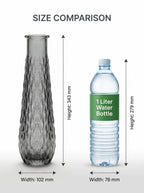 Glacier Lattice Slim Glass Vase — Hand-Blown Glass from Firozabad, India — Wedding Décor Use