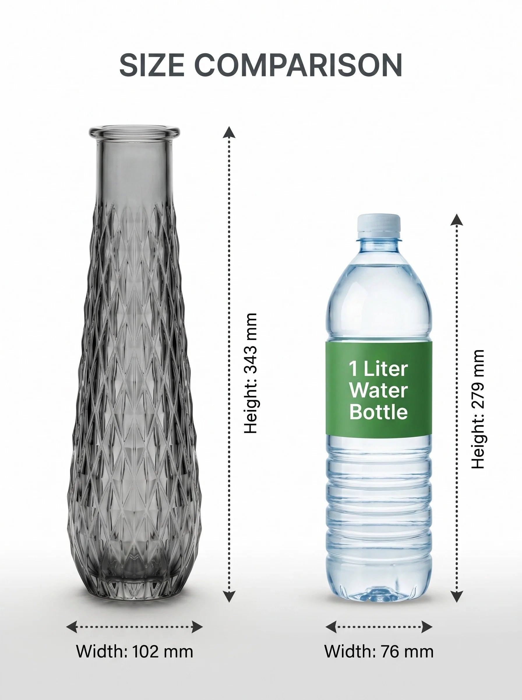 Glacier Lattice Slim Glass Vase — Hand-Blown Glass from Firozabad, India — Wedding Décor Use