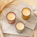 Rose Honeycomb Glass Soy Wax Candle | Premium Home Décor — Hand-Blown Glass from Firozabad, India — Styled for Home Décor