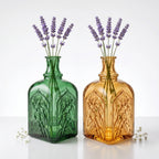 Jewel Gothic Embossed Glass Vase — Hand-Blown Glass from Firozabad, India — Side Angle View