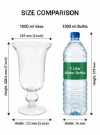 Baroque Chalice Smooth Glass Vase — Hand-Blown Glass from Firozabad, India — Styled for Home Décor