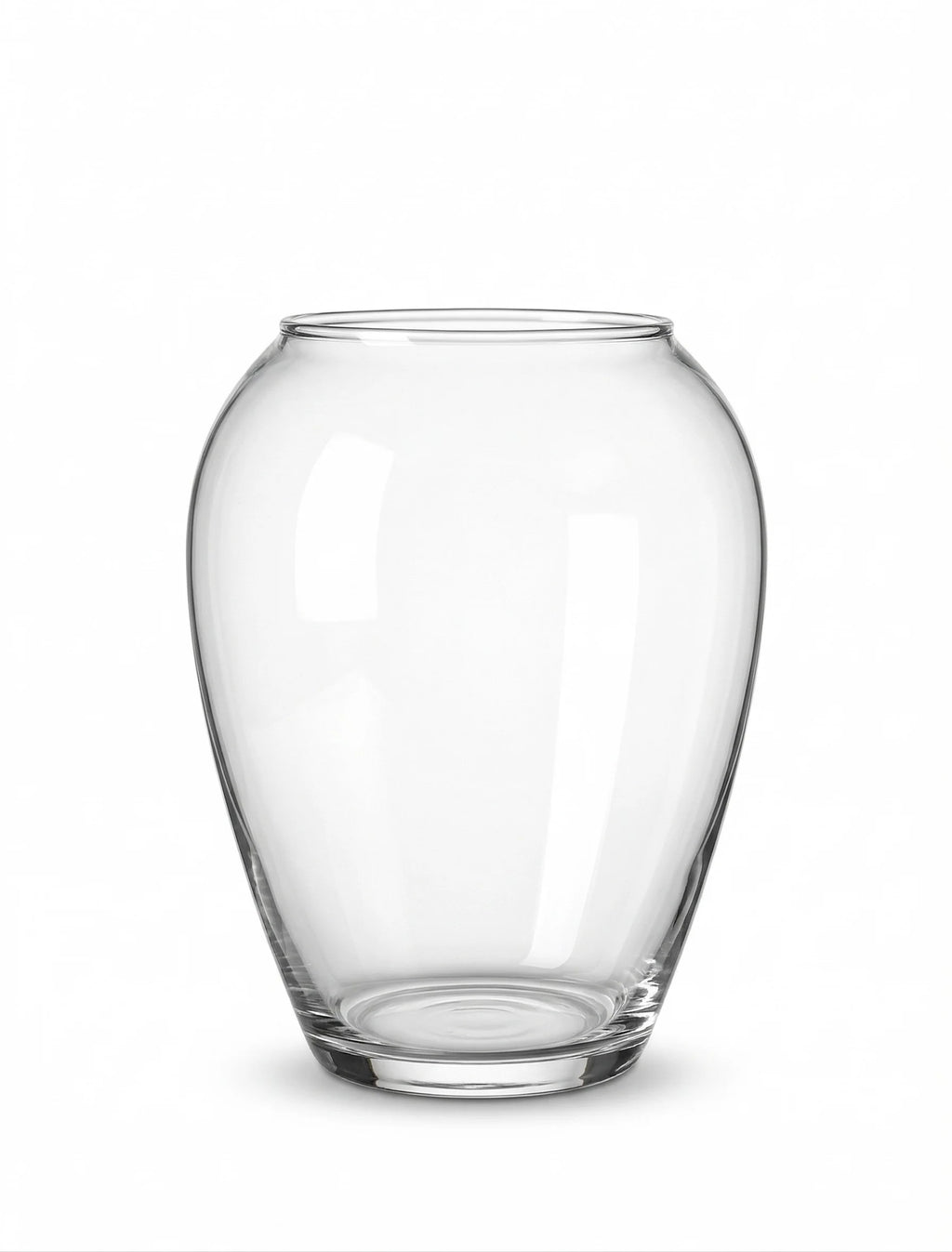 Serene Urn Glossy Glass Vase — Hand-Blown Glass from Firozabad, India — Multi-Angle Showcase