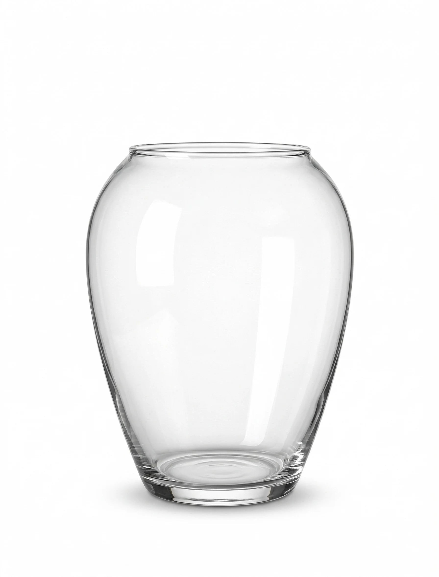 Serene Urn Glossy Glass Vase — Hand-Blown Glass from Firozabad, India — Multi-Angle Showcase