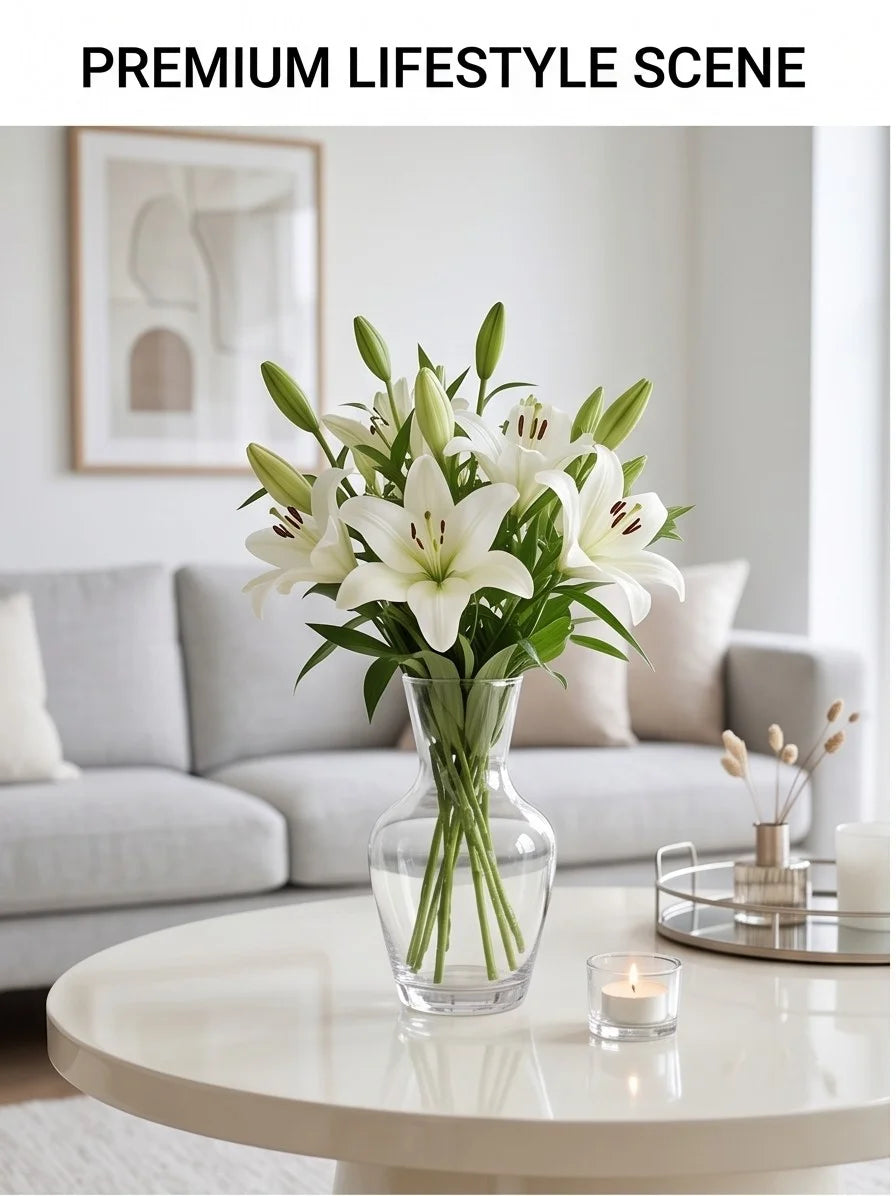 Soft Hue Amphora Glass Vase — Hand-Blown Glass from Firozabad, India — Lifestyle Setting