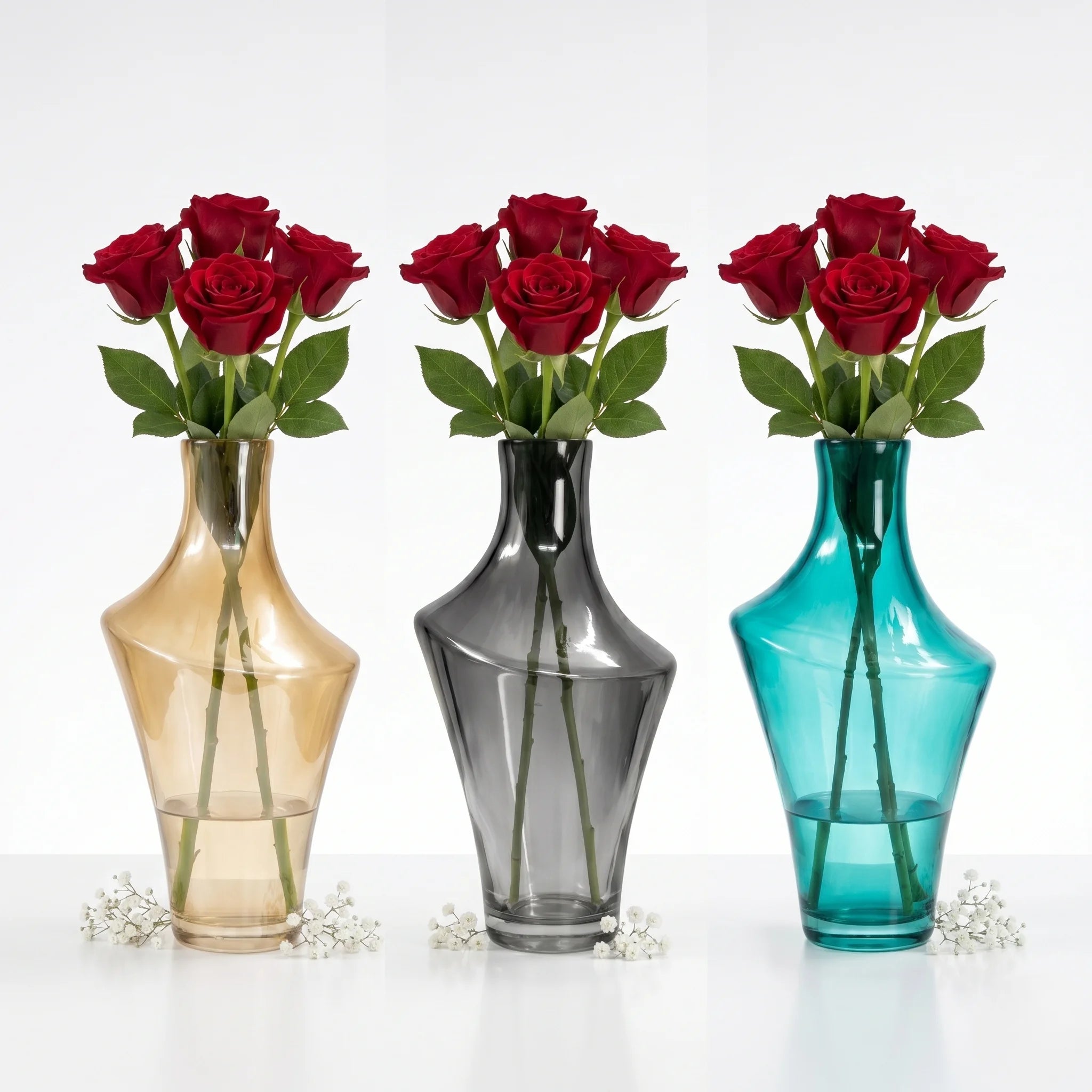 Zenith Arc Sculptural Glass Vase — Hand-Blown Glass from Firozabad, India — Detail Close-Up