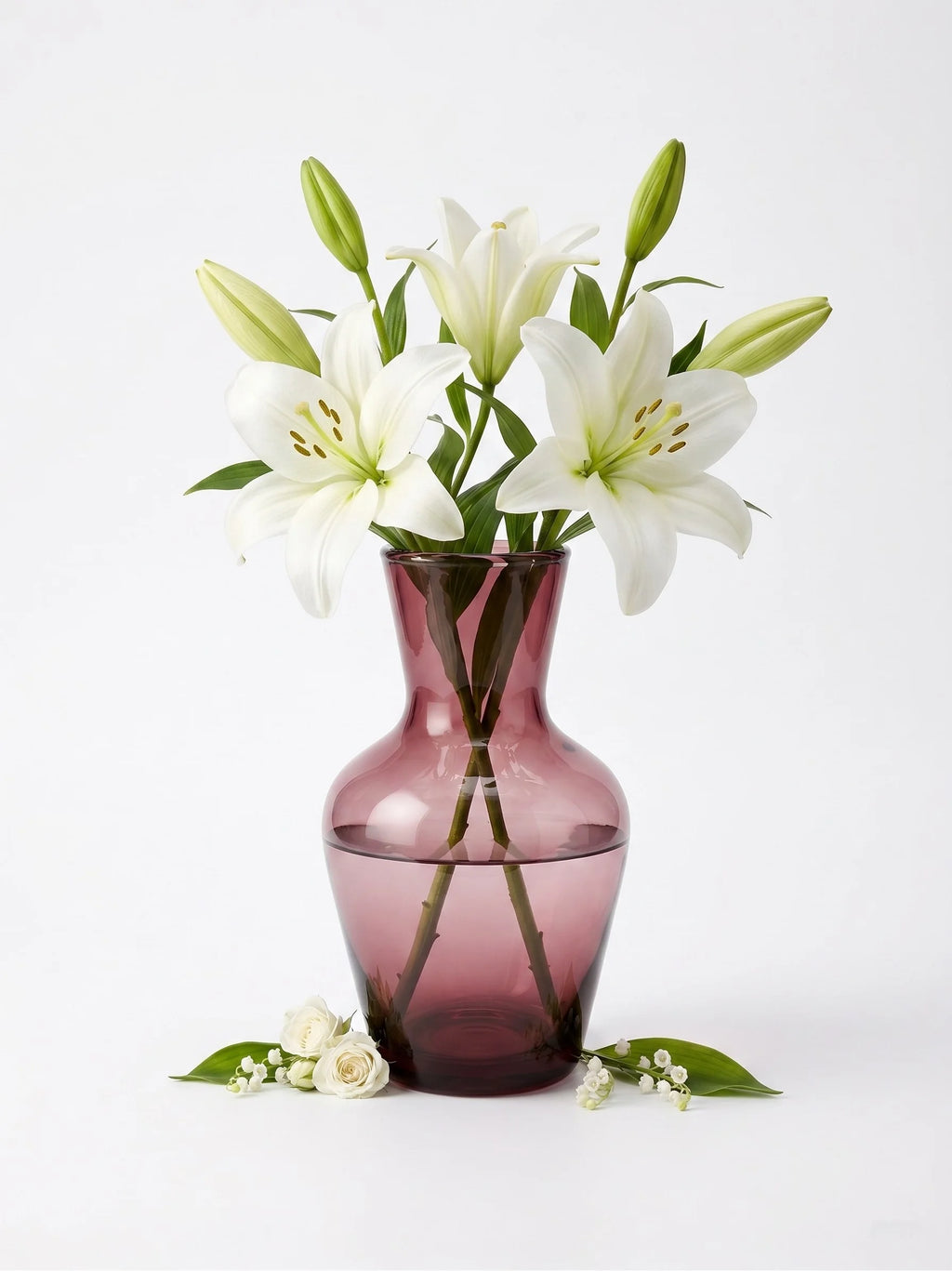 Soft Hue Amphora Glass Vase — Hand-Blown Glass from Firozabad, India — Top View
