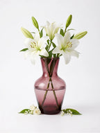 Soft Hue Amphora Glass Vase — Hand-Blown Glass from Firozabad, India — Top View