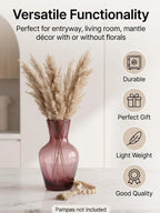 Soft Hue Amphora Glass Vase — Hand-Blown Glass from Firozabad, India — Festive Styling