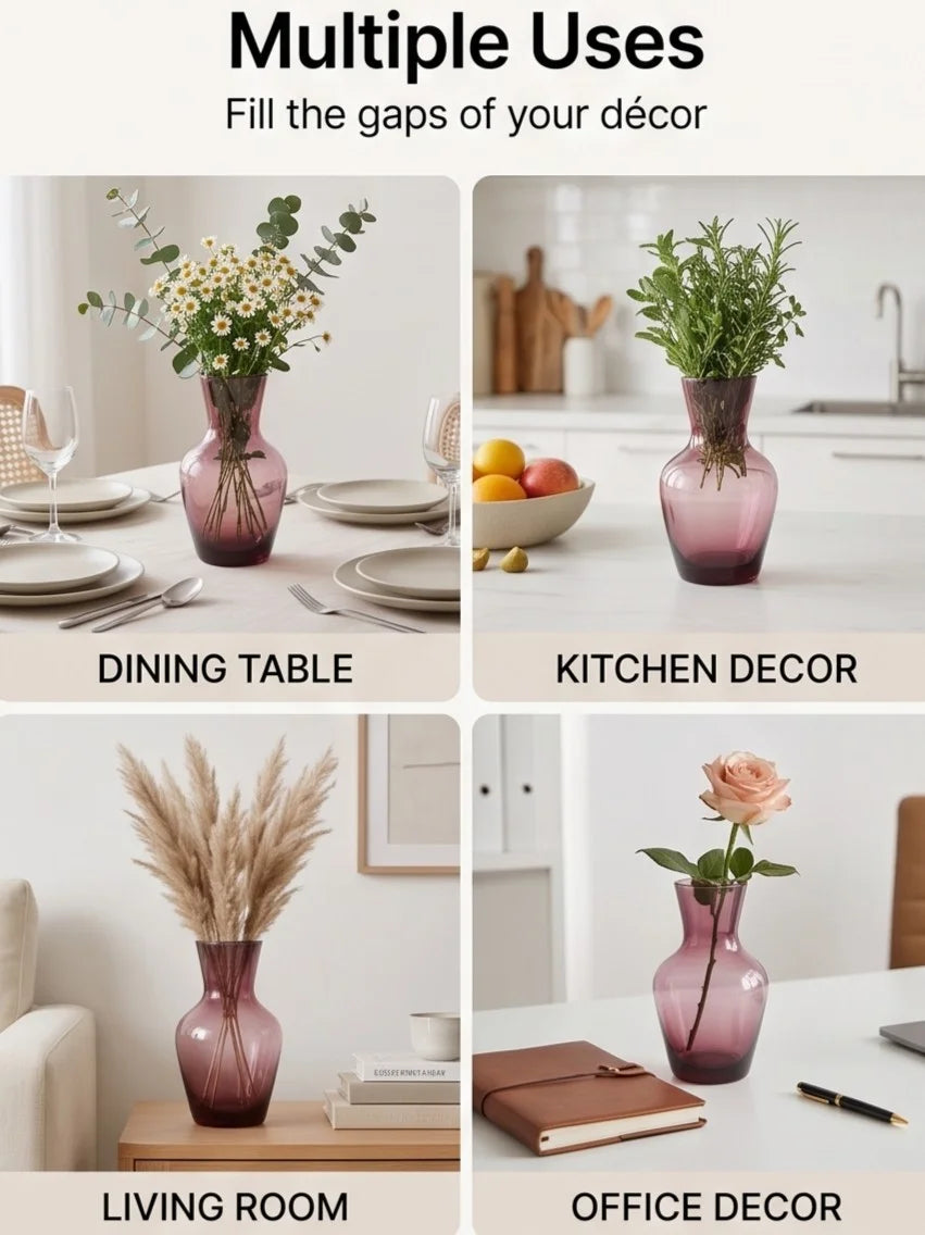 Soft Hue Amphora Glass Vase — Hand-Blown Glass from Firozabad, India — In a Living Space